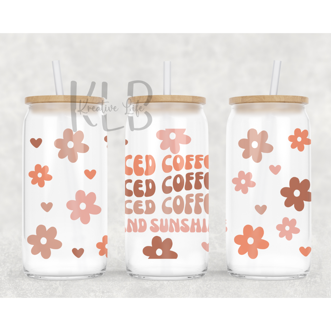 Chilled Coffee Lover | Iced Coffee | 16oz Clear Glass Can Tumbler