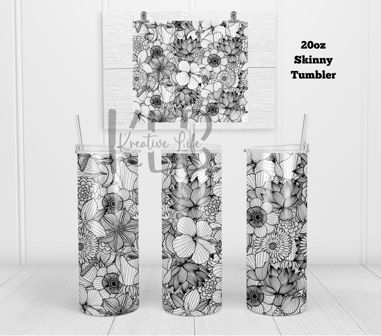 Flowers | 20oz Stainless Steel Double-Wall Tumbler | Floral Lover Gift