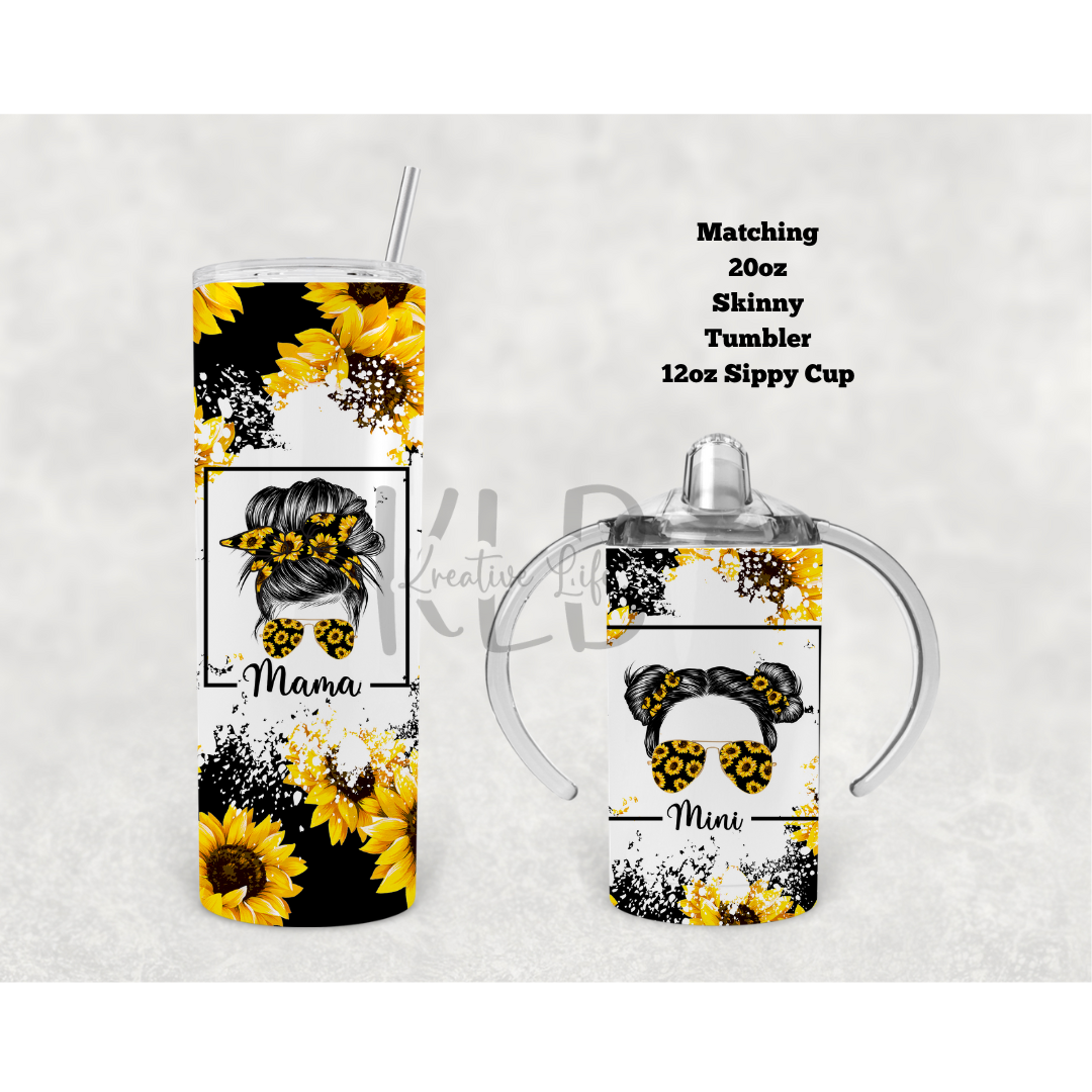 Mama & Mini Sunflower | 12oz | 20oz | Tumbler Set | Matching