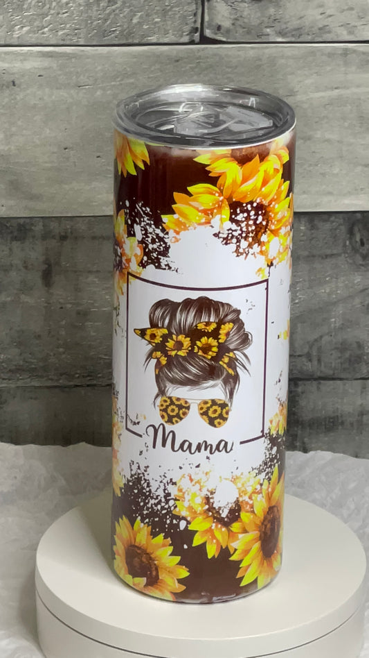 Mama | Sunflower | 20oz Tumbler | Few Imperfections | Ready to Ship