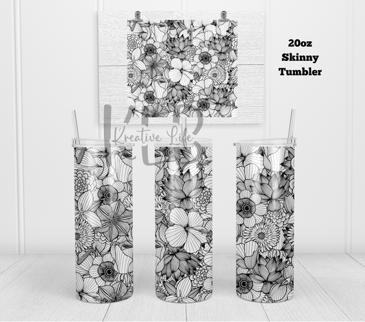 Flowers | 20oz Stainless Steel Double-Wall Tumbler | Floral Lover Gift