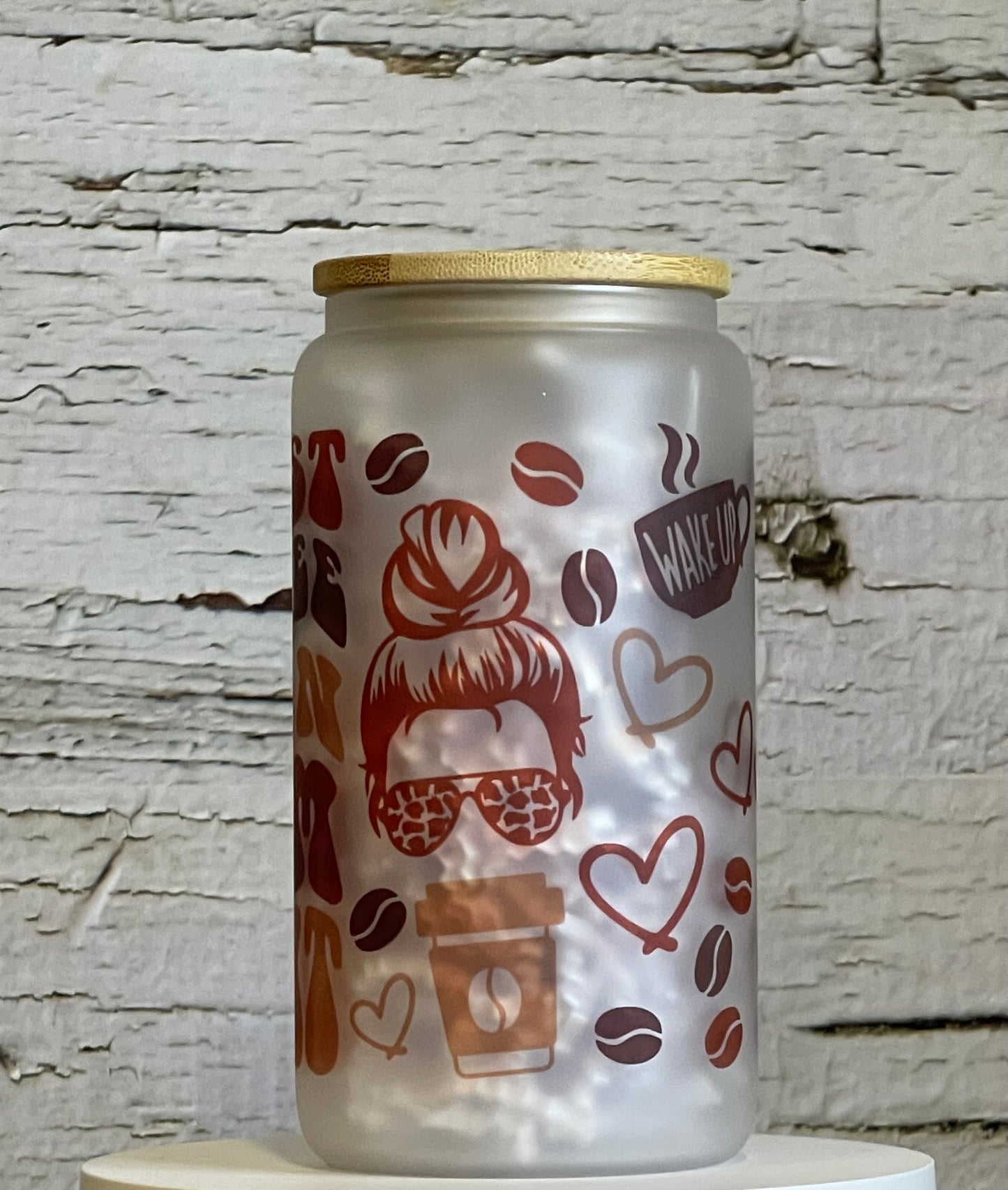 Mom Shit | 16oz Durable Frosted Glass Can Tumbler | Shop Now