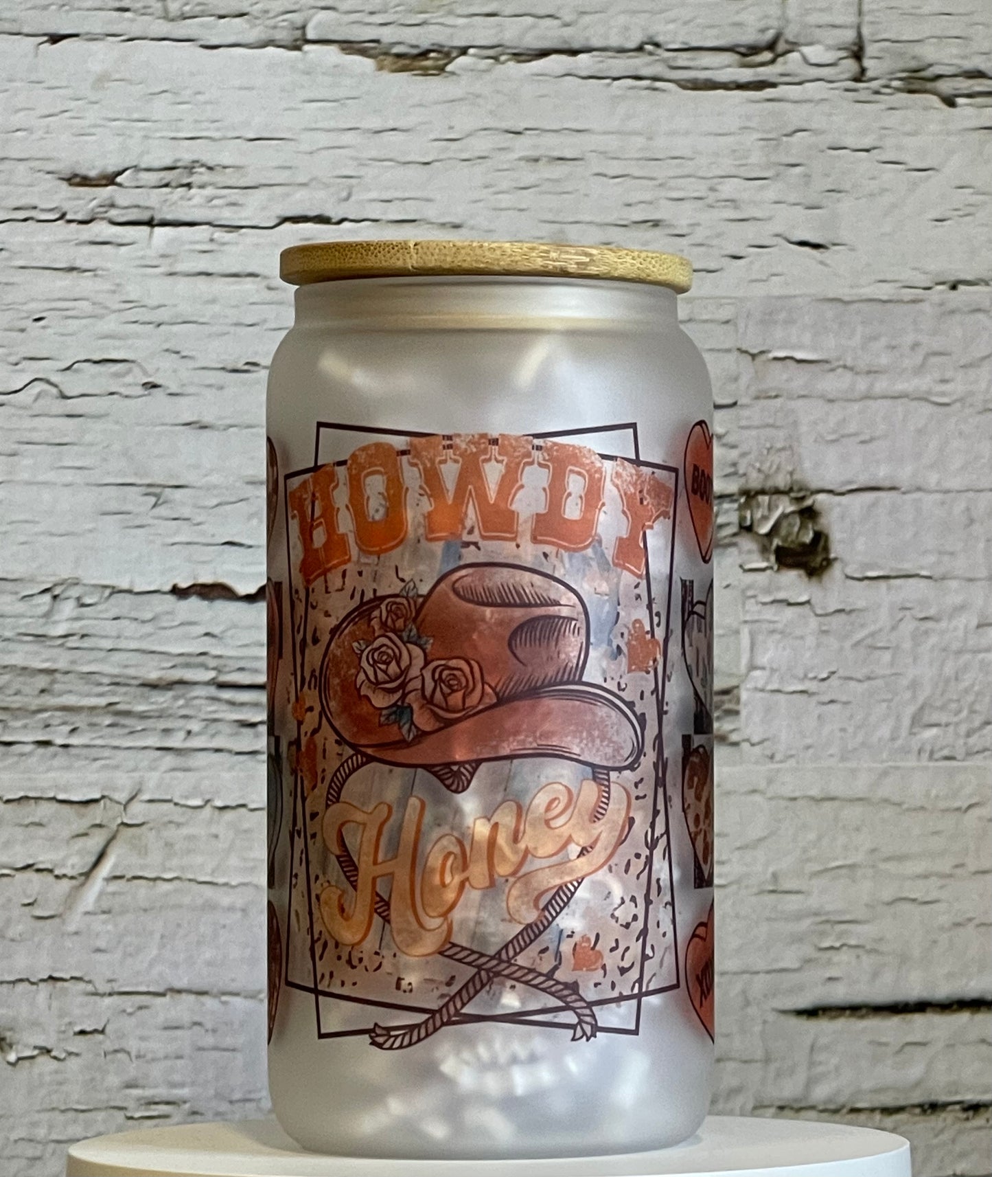 Howdy Honey | 16oz Frosted Glass Can Tumbler | Shop Now