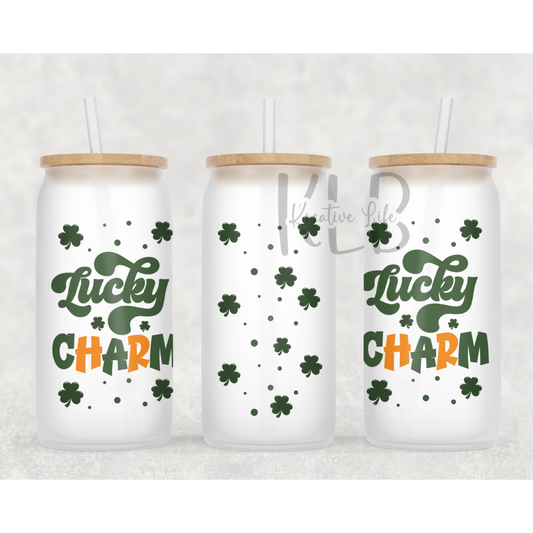 Lucky Charm | 16oz Frosted Glass Can Tumbler | Shop Now